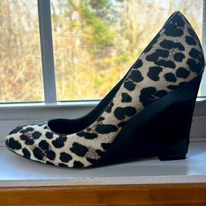 White House Black Market cheetah  wedge heels. 4inch